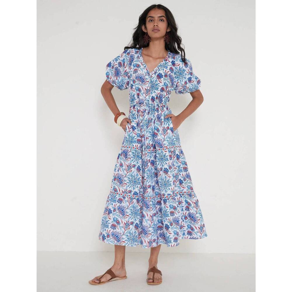 NEW BANJANAN poppy dress in azure